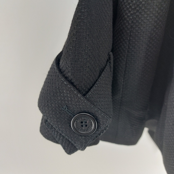Ted Baker Wool Belted Wrap Black Short Coat TB 1 Size Small - Picture 5 of 9
